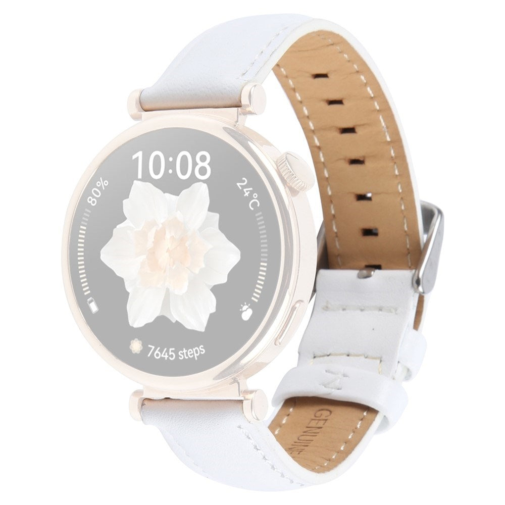 Garmin Lily 2 Active / Lily 2 EIDERWOOD Ekte Skinn Reim - Hvit
