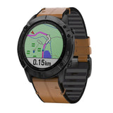 Universal Garmin 22mm QuickFit Kunst Skinn- og Silikonrem - Lysebrun