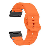 Universal Garmin 26mm QuickFit EIDERWOOD Wavy Silikon Reim - Oransje