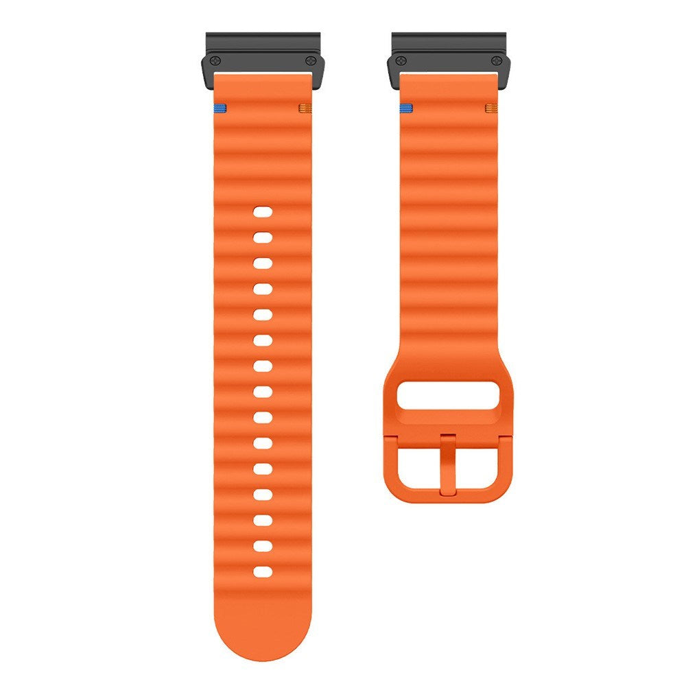 Universal Garmin 26mm QuickFit EIDERWOOD Wavy Silikon Reim - Oransje