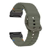 Universal Garmin 26mm QuickFit EIDERWOOD Wavy Silikon Reim - Grønn
