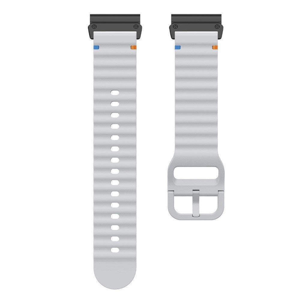 Universal Garmin 26mm QuickFit EIDERWOOD Wavy Silikon Reim - Grå