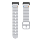 Universal Garmin 26mm QuickFit EIDERWOOD Wavy Silikon Reim - Grå