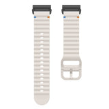 Universal Garmin 26mm QuickFit EIDERWOOD Wavy Silikon Reim - Beige
