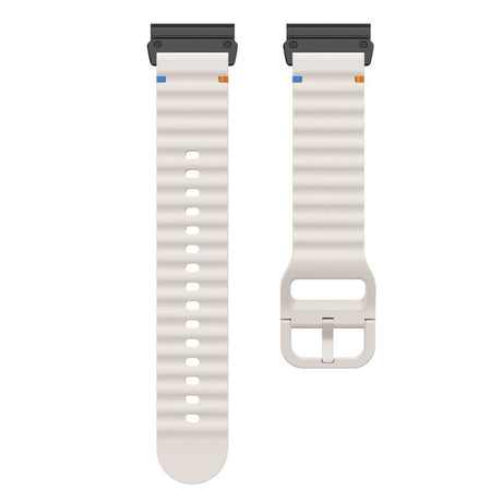 Universal Garmin 26mm QuickFit EIDERWOOD Wavy Silikon Reim - Beige