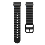 Universal Garmin 22mm QuickFit EIDERWOOD Wavy Silikon Reim - Svart
