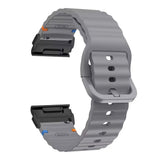 Universal Garmin 22mm QuickFit EIDERWOOD Wavy Silikon Reim - Mørkegrå