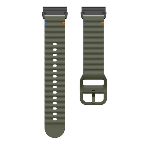 Universal Garmin 22mm QuickFit EIDERWOOD Wavy Silikon Reim - Grønn