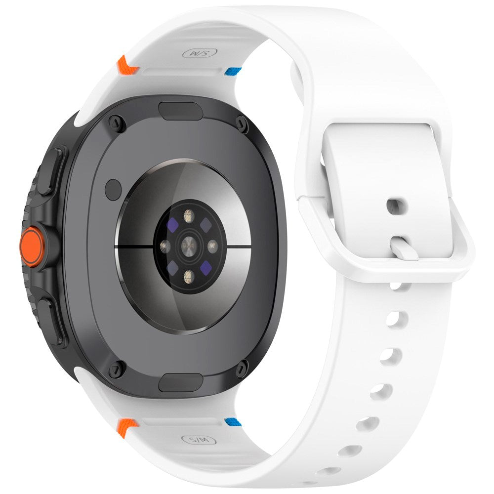 EIDERWOOD Samsung Galaxy Watch 8 / 8 Classic (40 / 44 / 46mm) Silikon Rem m. Søm - White