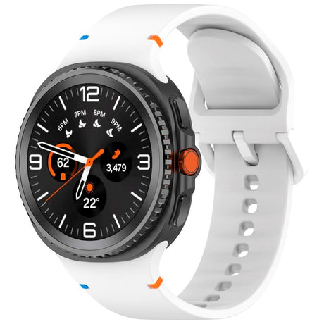 EIDERWOOD Samsung Galaxy Watch 8 / 8 Classic (40 / 44 / 46mm) Silikon Rem m. Søm - White