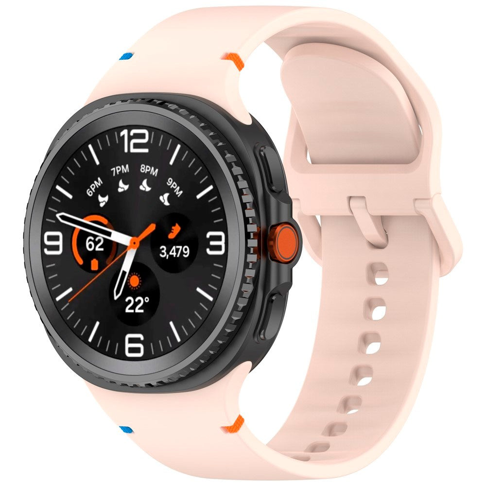 EIDERWOOD Samsung Galaxy Watch 8 / 8 Classic (40 / 44 / 46mm) Silikon Rem m. Søm - Pink