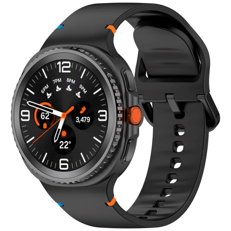 EIDERWOOD Samsung Galaxy Watch 8 / 8 Classic (40 / 44 / 46mm) Silikon Rem m. Søm - Black