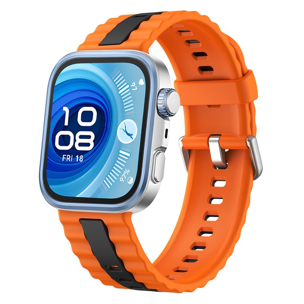 Huawei Watch Fit 5 Pro / 5 / 4 Pro / 4 / 3 EIDERWOOD Tofarget Silikon Rem - Oransje / Svart