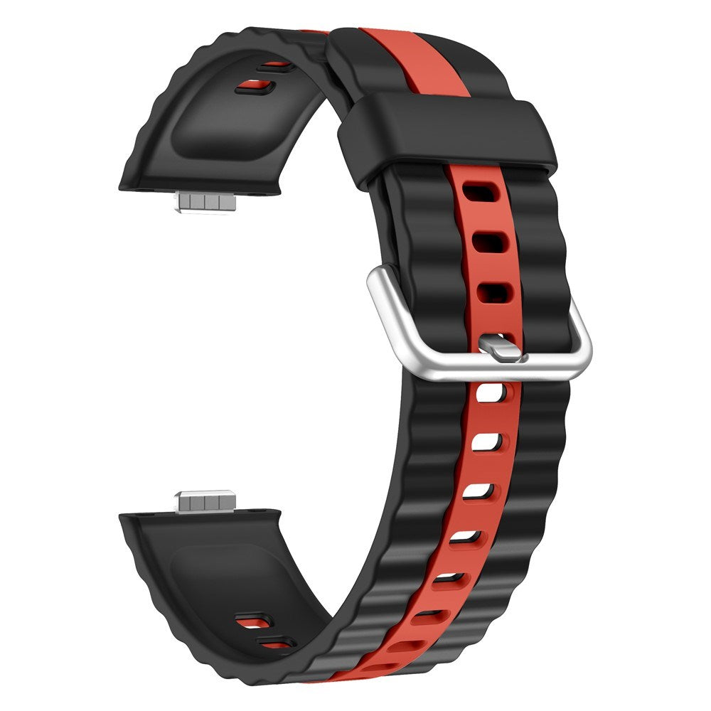 Huawei Watch Fit 5 Pro / 5 / 4 Pro / 4 / 3 EIDERWOOD Tofarget Silikon Rem - Svart / Rød
