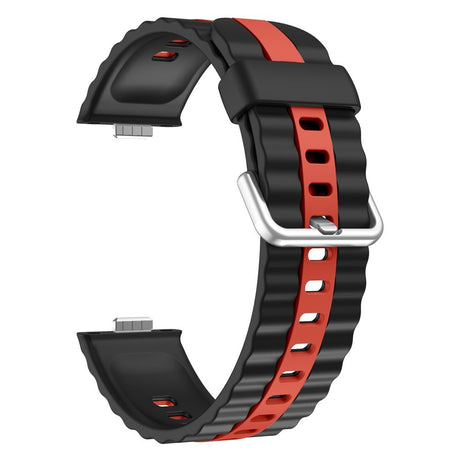 Huawei Watch Fit 4 Pro / 4 / 3 EIDERWOOD Tofarget Silikon Rem - Svart / Rød