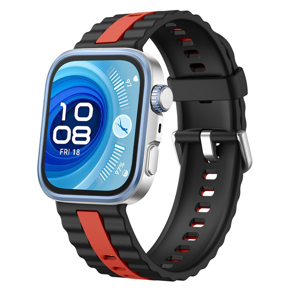 Huawei Watch Fit 5 Pro / 5 / 4 Pro / 4 / 3 EIDERWOOD Tofarget Silikon Rem - Svart / Rød