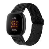 Fitbit Versa 3 Justerbar Nylon Stoffstropp - Svart