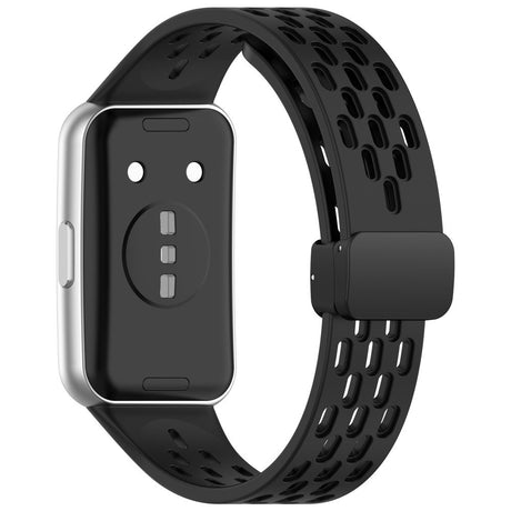 Huawei Band 11 / 11 Pro EIDERWOOD Perforert Silikonrem - Svart