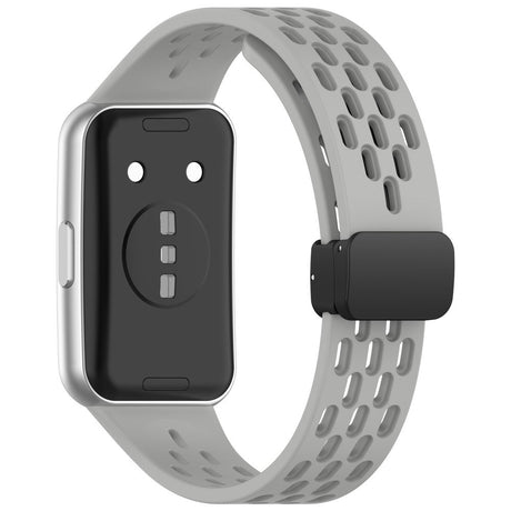 Huawei Band 11 / 11 Pro EIDERWOOD Perforert Silikonrem - Grå