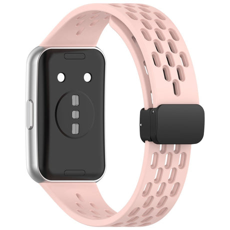 Huawei Band 11 / 11 Pro EIDERWOOD Perforert Silikonrem - Rosa