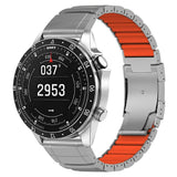 Universal Garmin 22mm QuickFit EIDERWOOD Titanium Reim m. Farget Silikon - Sølv / Oransje