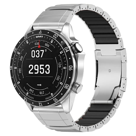 Universal Garmin 22mm QuickFit EIDERWOOD Titanium Reim m. Farget Silikon - Sølv / Svart