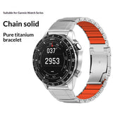 Universal Garmin 22mm QuickFit EIDERWOOD Titanium Reim m. Farget Silikon - Sølv / Svart