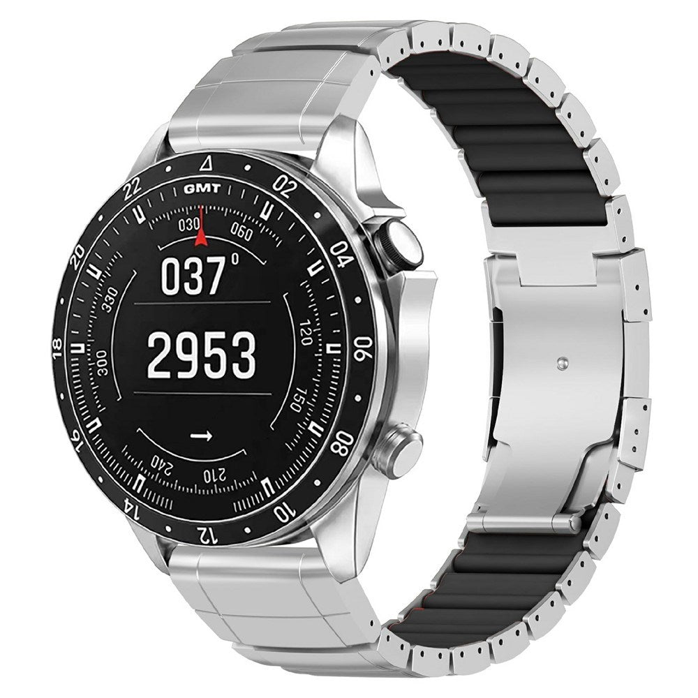 Universal Garmin 26mm QuickFit EIDERWOOD Titanium Reim m. Farget Silikon - Sølv / Svart