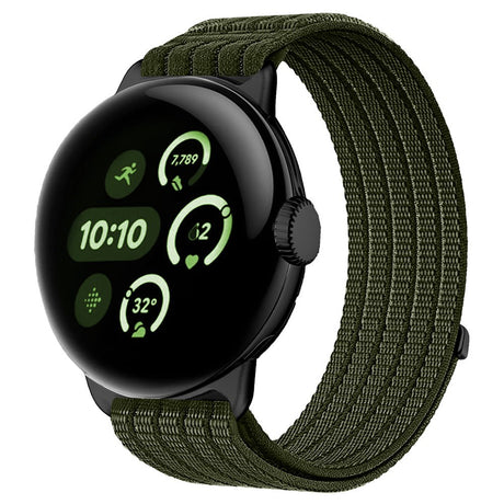 Google Pixel Watch 4 / 3 / 2 / 1 (41mm) EIDERWOOD Nylon Klokkerem – Mørkegrønn
