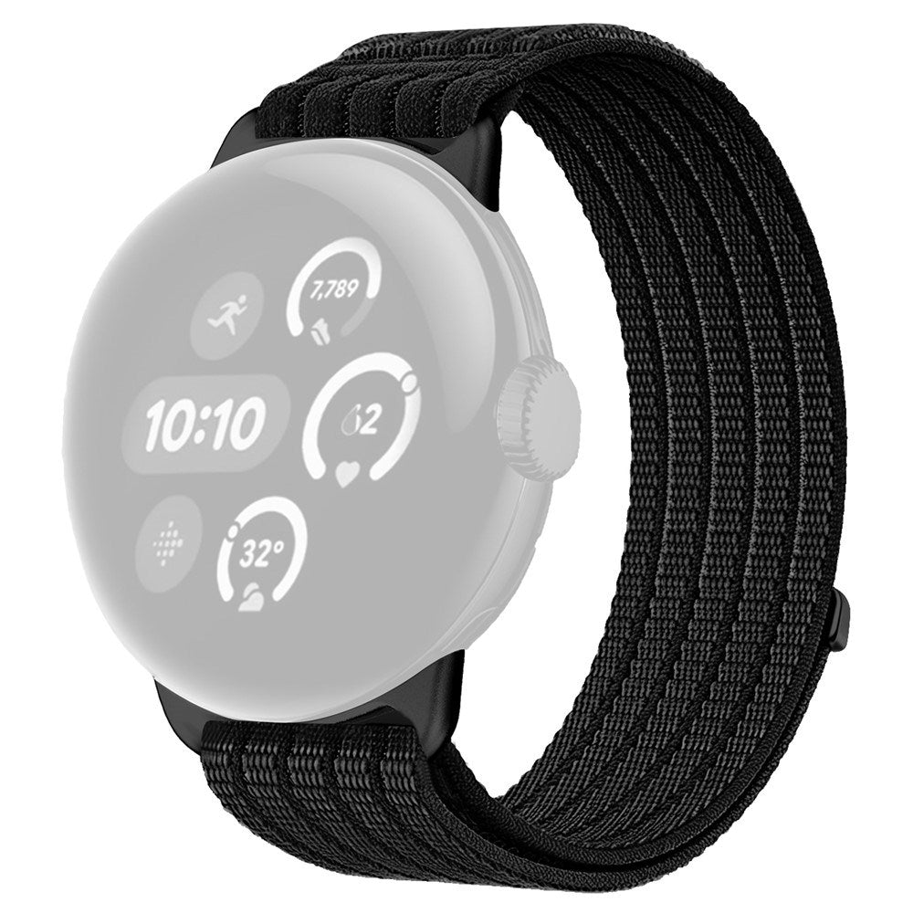 Google Pixel Watch 4 / 3 / 2 / 1 (41mm) EIDERWOOD Nylon Klokkerem – Svart
