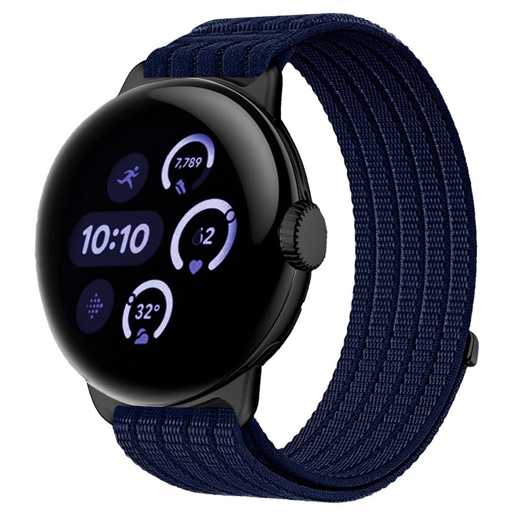 Google Pixel Watch 4 / 3 (45mm) EIDERWOOD Nylon Klokkerem – Mørk Blå