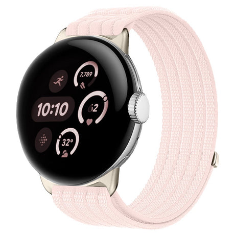 Google Pixel Watch 4 / 3 (45mm) EIDERWOOD Nylon Klokkerem – Rosa