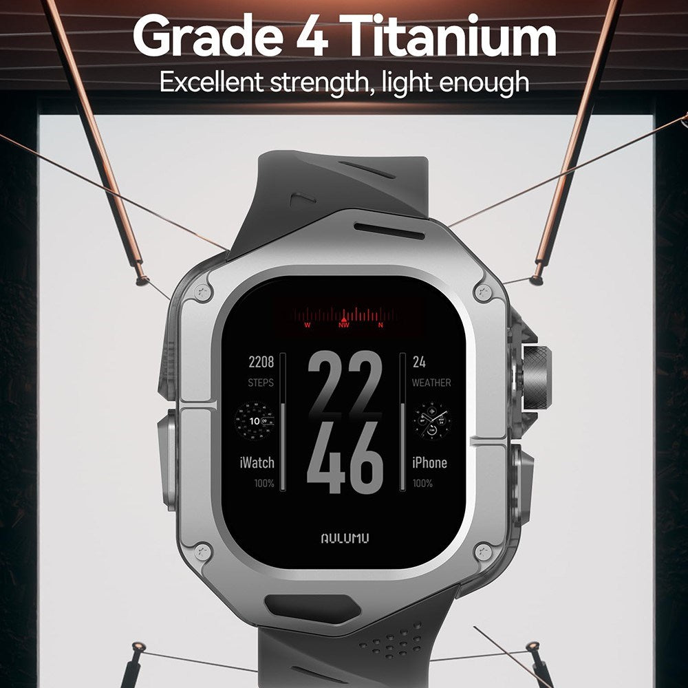 Apple Watch Ultra 4 / 3 / 2 / 1 (49mm) AULUMU Reim m. Titanium - Svart