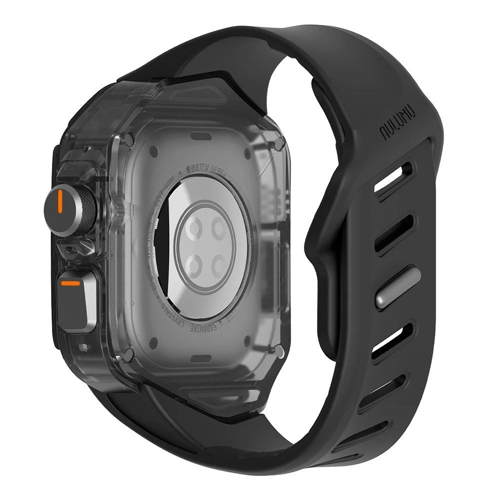 Apple Watch Ultra 4 / 3 / 2 / 1 (49mm) AULUMU Reim m. Innebygd Plast Deksel - Svart