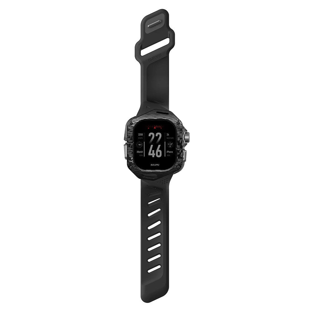 Apple Watch Ultra 4 / 3 / 2 / 1 (49mm) AULUMU Reim m. Innebygd Plast Deksel - Svart