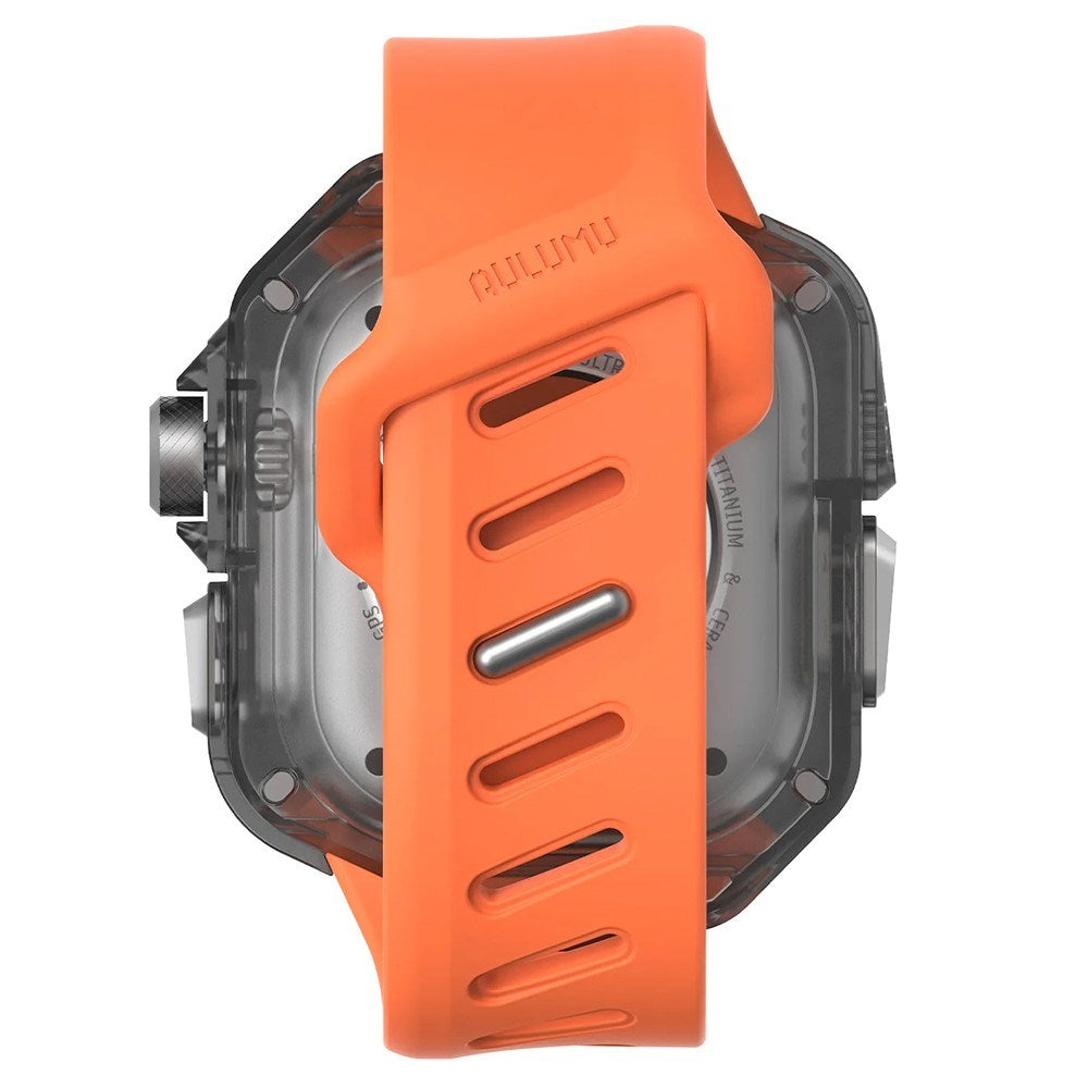 Apple Watch Ultra 4 / 3 / 2 / 1 (49mm) AULUMU Reim m. Innebygd Plast Deksel - Oransje