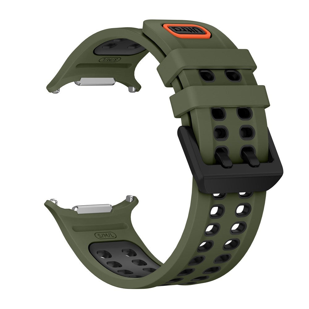 Samsung Galaxy Watch Ultra 2 / Ultra (47mm) Silikon Reim m. Ventilasjonshull - Grønn / Svart