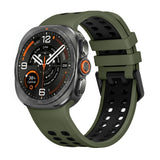 Samsung Galaxy Watch Ultra 2 / Ultra (47mm) Silikon Reim m. Ventilasjonshull - Grønn / Svart