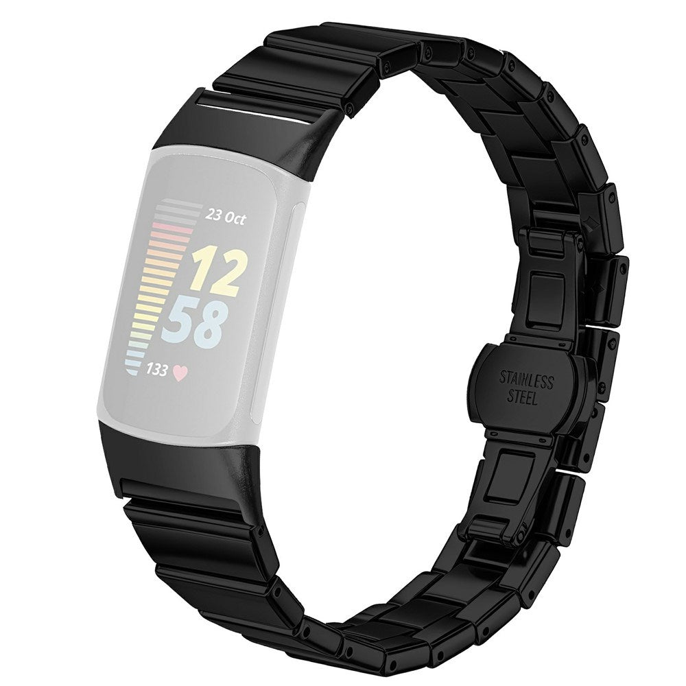 Fitbit Charge 6 / 5 EIDERWOOD Metall Klokkereim - Svart