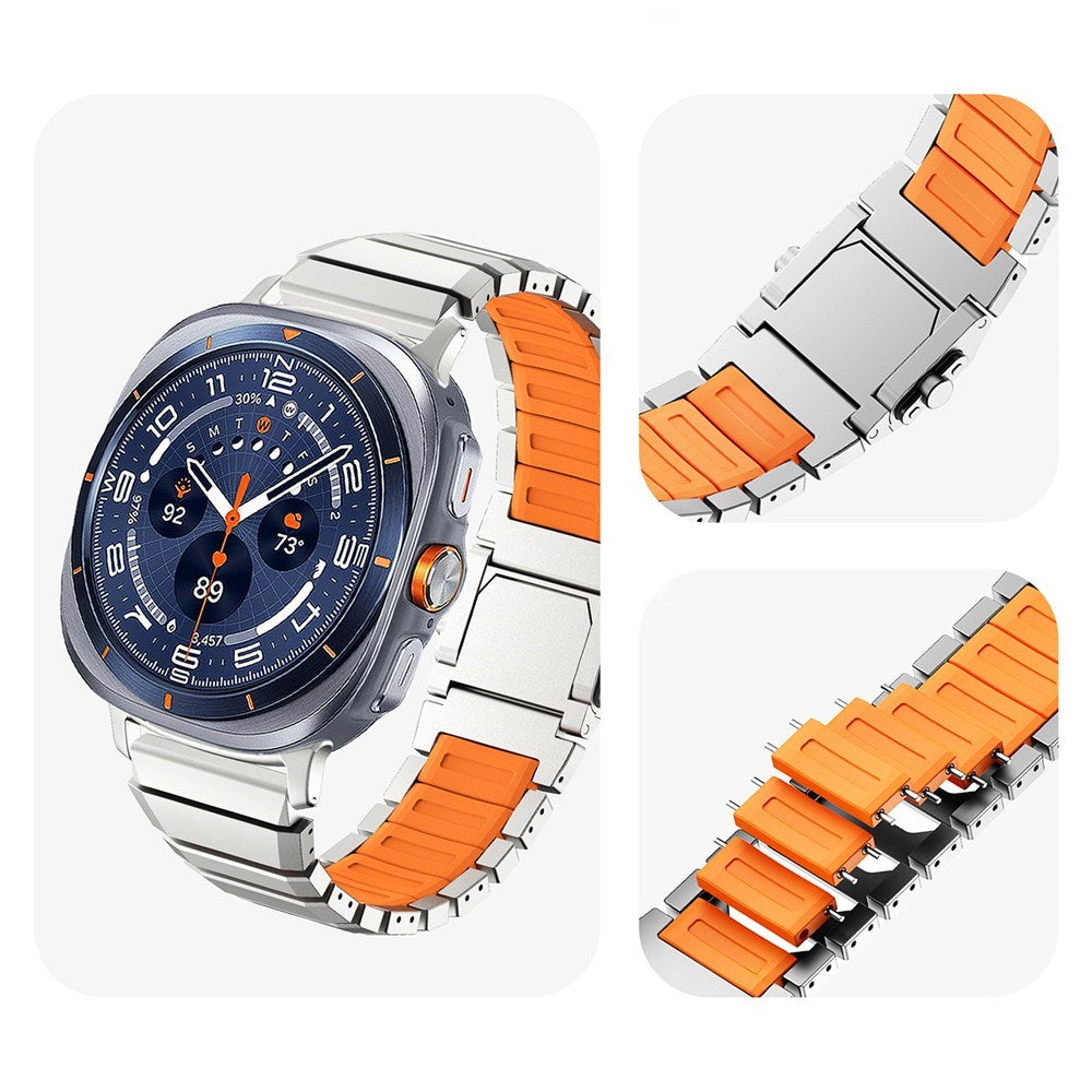 Samsung Galaxy Watch Ultra 2 / Ultra (47mm) Magnetisk Metall Reim m. Silikon - Grå / Svart