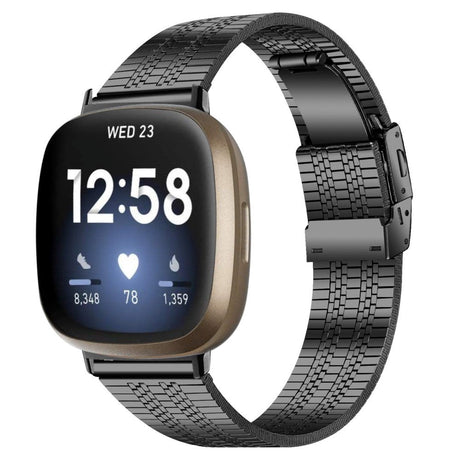 Fitbit Versa 3 Rustfritt stål Metal Rem - Svart