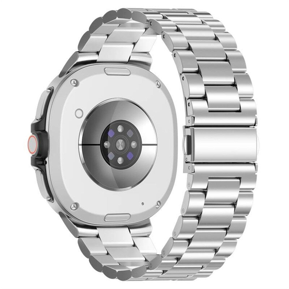 Samsung Galaxy Watch 8 / 9 (40mm) EIDERWOOD Rustfri Stål Klokkereim m. Plast Deksel – Sølv