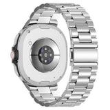 Samsung Galaxy Watch 8 / 9 (40mm) EIDERWOOD Rustfri Stål Klokkereim m. Plast Deksel – Sølv