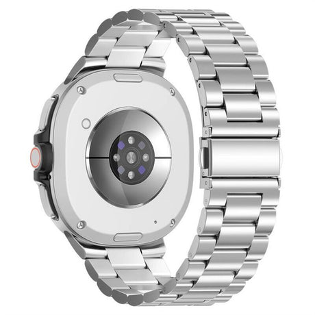 Samsung Galaxy Watch 8 / 9 (40mm) EIDERWOOD Rustfri Stål Klokkereim m. Plast Deksel – Sølv