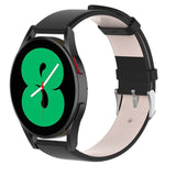 Universell stropp for 20mm Smartwatch - Ekte Skinn - Matt Svart