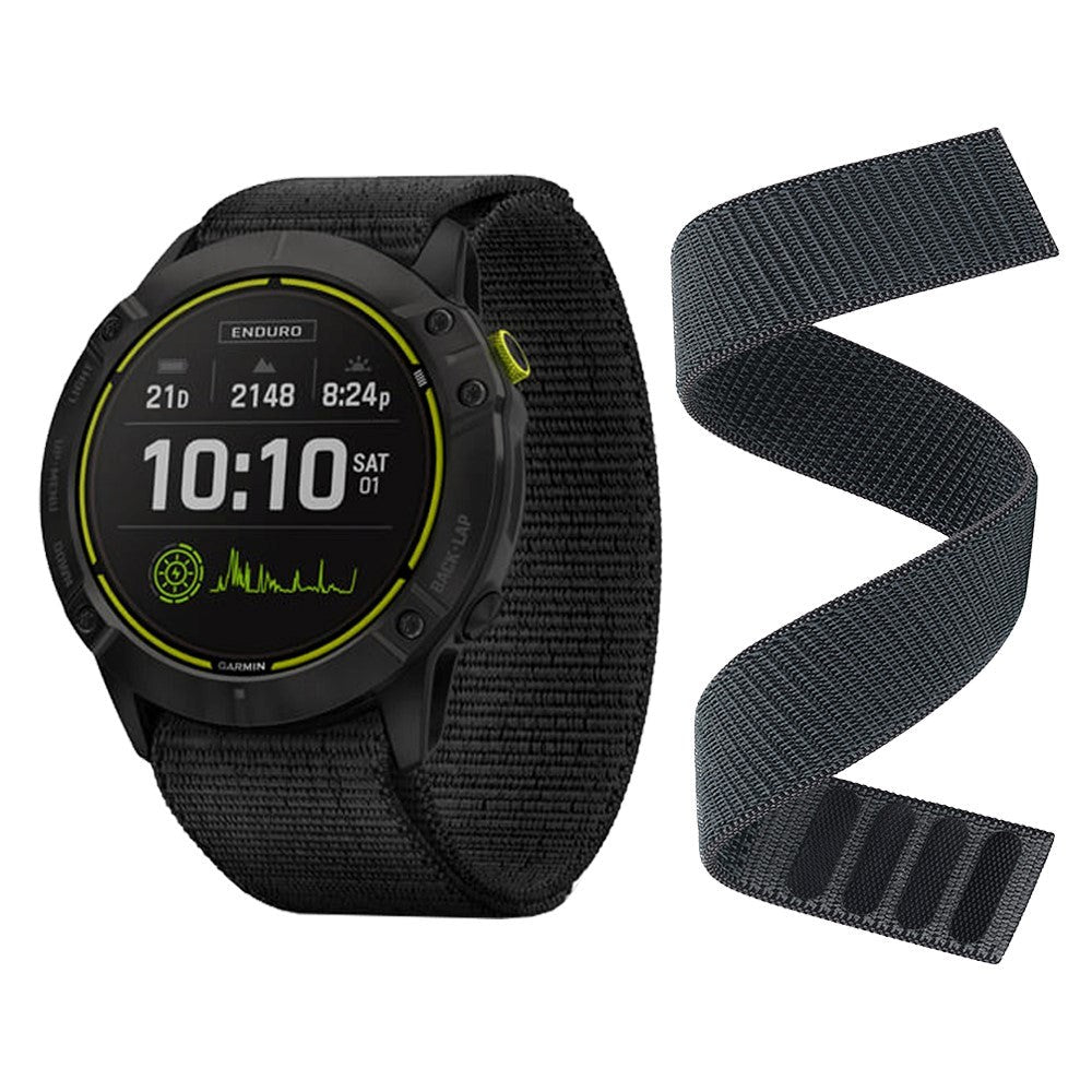 Universal Garmin 22mm Nylonreim - Svart