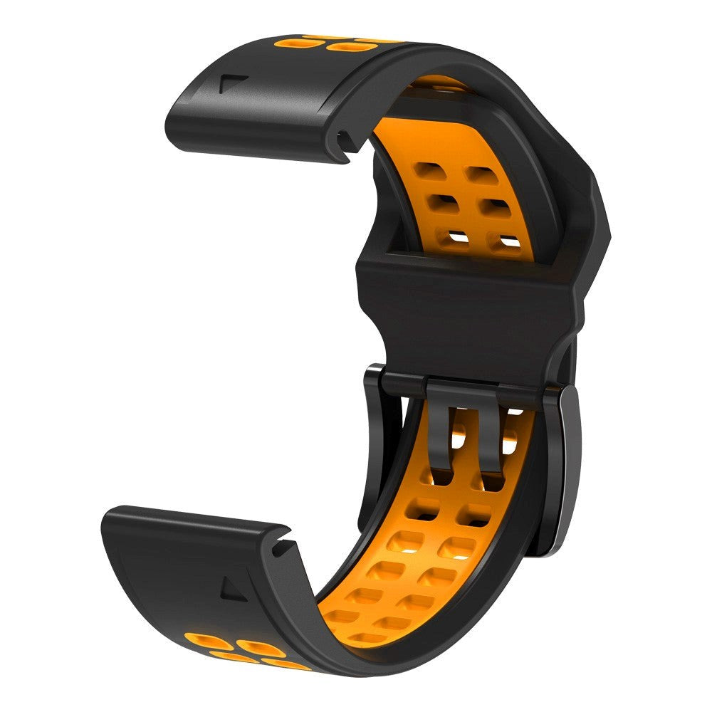 Garmin Universal Silikonstropp med Doble Dull (26mm QuickFit) - Svart / Oransje