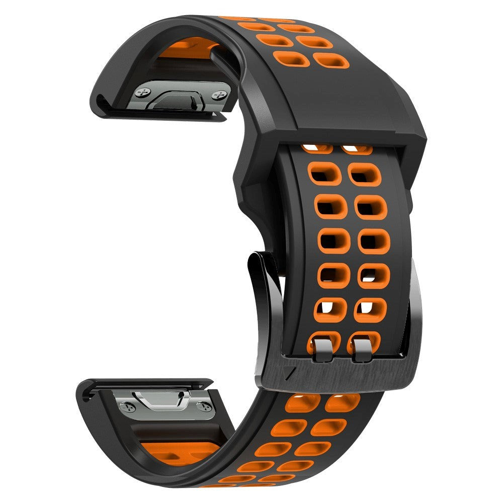 Garmin Universal Silikonstropp med Doble Dull (26mm QuickFit) - Svart / Oransje