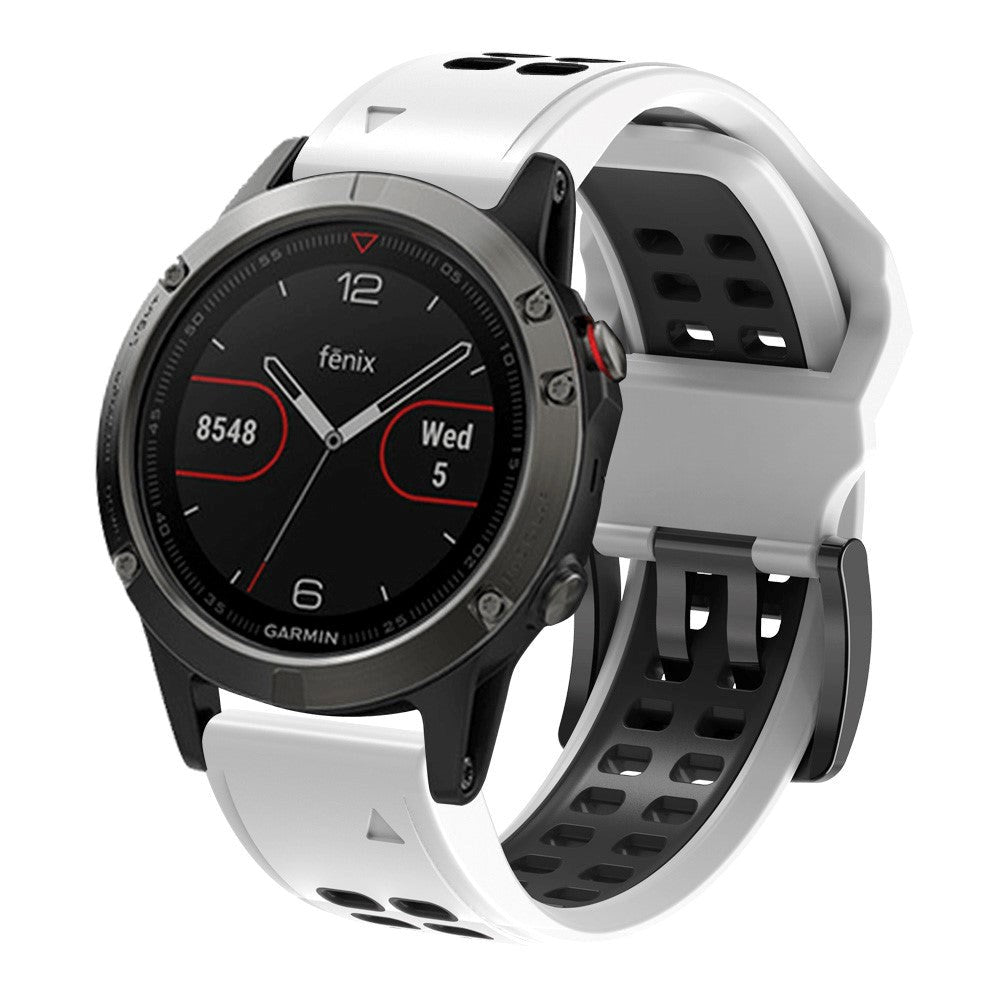 Garmin Universal Silikonstropp med Doble Dull (26mm QuickFit) - Hvit / Svart