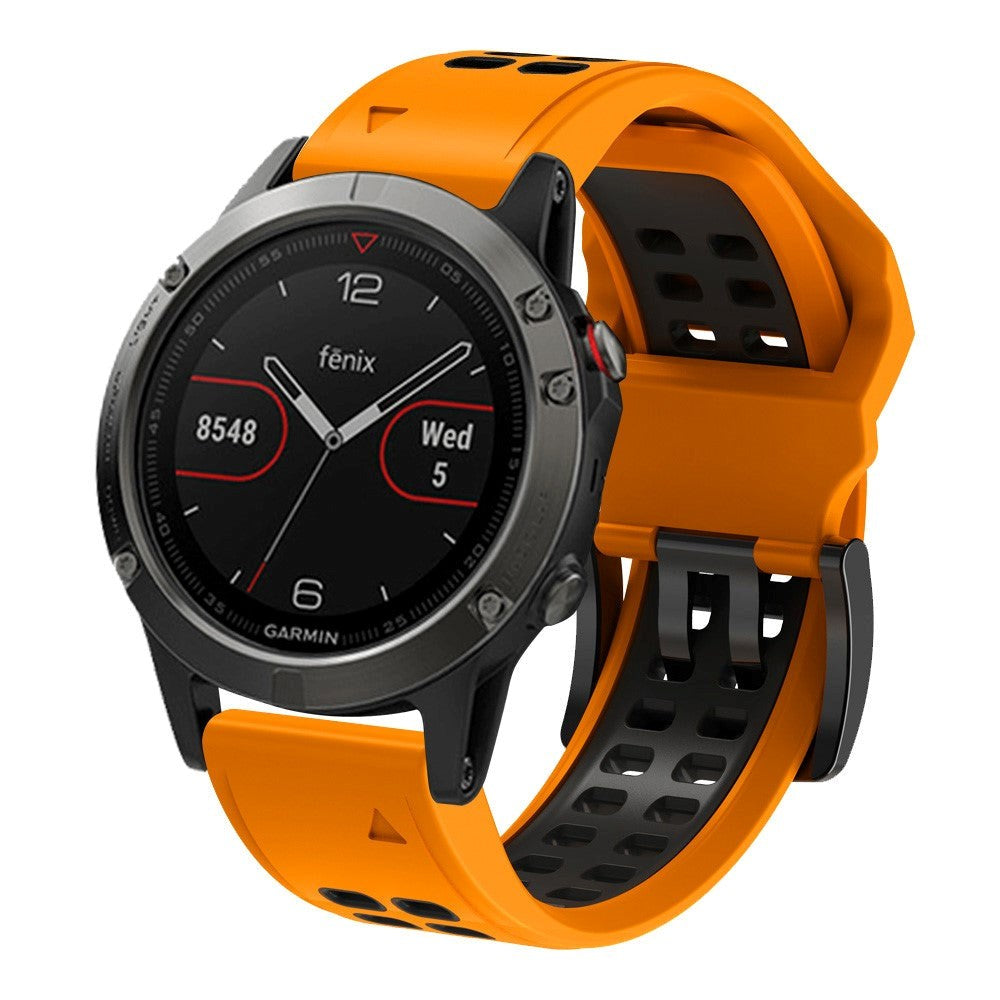 Garmin Universal Silikonstropp med Doble Dull (26mm QuickFit) - Oransje / Svart